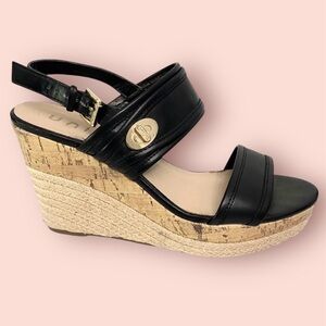 3/$10 Unisa Wedge 8.5 Josie Black Cork Espadrille Heels